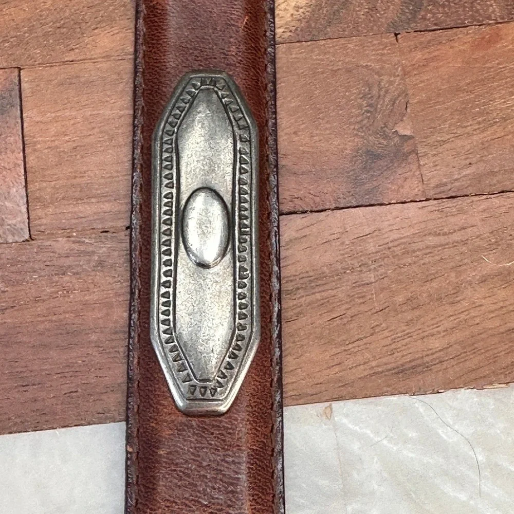 The Ritz Accessories Collection‎ Belt SZ Small Brown with silver Western Leather